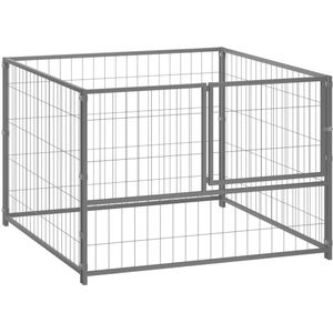 vidaXL Hondenkennel 100x100x70 cm staal zilverkleurig