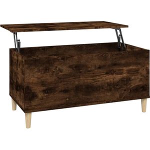 vidaXL Salontafel 90x44,5x45 cm bewerkt hout gerookt eikenkleurig