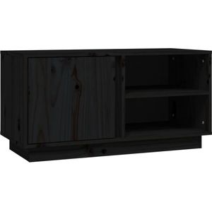 VidaXL TV-meubel 80x35x40,5 cm Massief Grenenhout Zwart