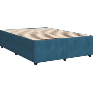 vidaXL Bedframe fluweel blauw 160x200 cm