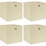 vidaXL-Opbergboxen-4-st-32x32x32-cm-stof-crèmekleurig