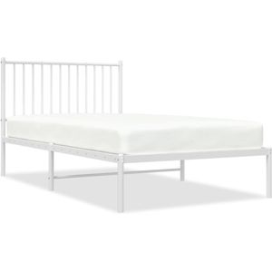 VidaXL Bedframe Hoofdbord Metaal Wit 100x190 cm