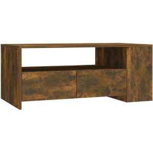 VidaXL Salontafel 102x55x42 cm - Bewerkt Hout - Gerookt Eikenkleurig