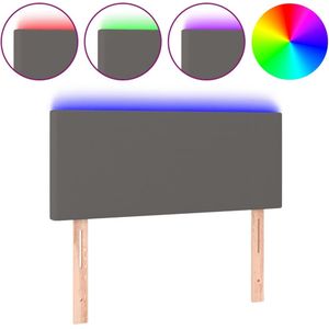 vidaXL Hoofdbord LED 90x5x78/88 cm kunstleer grijs