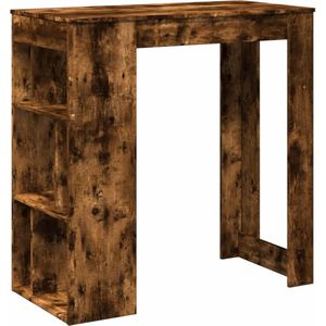 vidaXL Bartafel met rekken 102x50x103,5 cm bewerkt hout gerookt eiken
