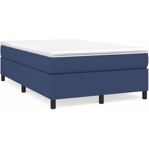 VidaXL Boxspring met Matras - Stof Blauw - 120x200 cm