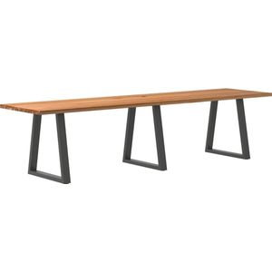 vidaXL Eettafel rechthoekig 320x80x74 cm massief eikenhout lichtbruin