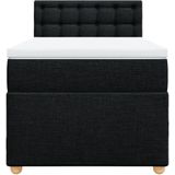 vidaXL - Boxspring - met - matras - stof - zwartx200 - cm