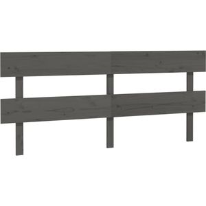 vidaXL Hoofdbord 184x3x81 cm massief grenenhout grijs