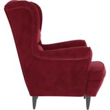 vidaXL Fauteuil fluweel wijnrood