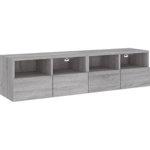 vidaXL Tv-wandmeubels 2 st 60x30x30 cm bewerkt hout grijs sonoma eiken