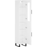 vidaXL Hoge kast 34,5x34x180 cm bewerkt hout wit