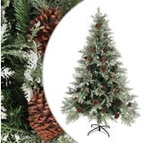 vidaXL Kerstboom met dennenappels 120 cm PVC en PE groen en wit