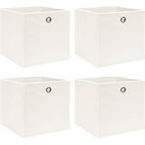 vidaXL-Opbergboxen-4-st-32x32x32-cm-stof-wit