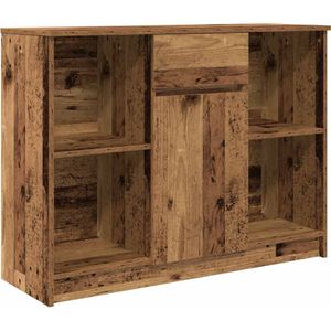 vidaXL Dressoir met lade 101x35x76 cm spaanplaat oud hout