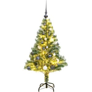 vidaXL Kunstkerstboom met 150 LED's kerstballen en sneeuw 120 cm