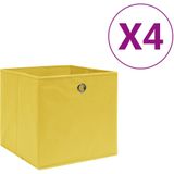 vidaXL-Opbergboxen-4-st-28x28x28-cm-nonwoven-stof-geel