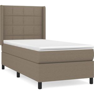 vidaXL Boxspring met matras stof taupe 80x200 cm