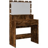 vidaXL Kaptafel met LED 80x41x134,5 cm gerookt eikenkleurig