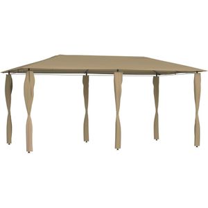 vidaXL Prieel met paalhoezen 160 g/m² 3x6x2,6 m taupe