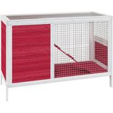 vidaXL Konijnenhok 103x44x69,5 cm massief grenenhout rood