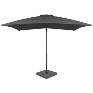 vidaXL Parasol met draagbare voet antracietkleurig