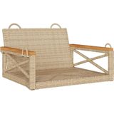 vidaXL Schommelbank 63x62x40 cm poly rattan beige