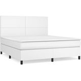 VidaXL Boxspring Matras Kunstleer Wit 180x200 cm