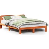 vidaXL Bedframe zonder matras massief grenenhout wasbruin 135x190 cm