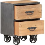 vidaXL - Nachtkastje - 40x30x51 - cm - massief - gerecycled - hout