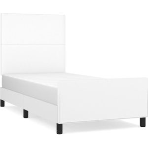 vidaXL Bedframe met hoofdbord kunstleer wit 80x200 cm