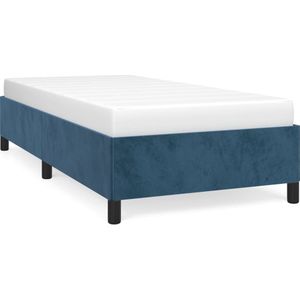 VidaXL Bedframe Fluweel Donkerblauw 90x200 cm