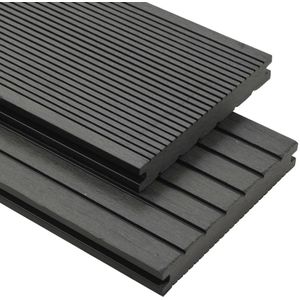 vidaXL Terrasplanken met accessoires 10 m² 4 m massief HKC grijs