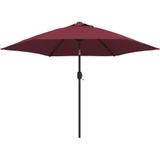 VidaXL Parasol LED-verlichting Stalen Paal 300 cm Bordeauxrood