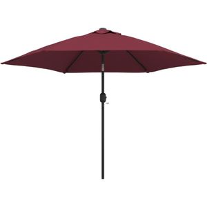 VidaXL Parasol LED-verlichting Stalen Paal 300 cm Bordeauxrood