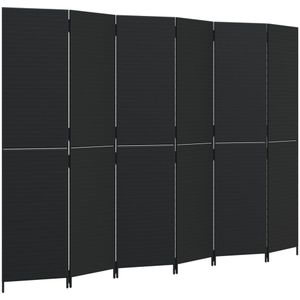 vidaXL-Kamerscherm-6-panelen-poly-rattan-zwart