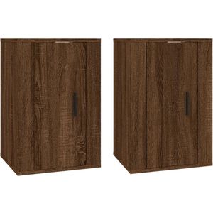 vidaXL Tv-wandmeubels 2 st 40x34,5x60 cm bruin eikenkleur