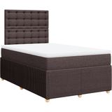 vidaXL - Boxspring - met - matras - stof - donkerbruinx200 - cm