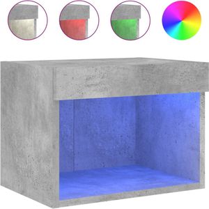 vidaXL Nachtkastje met LED's wandgemonteerd betongrijs