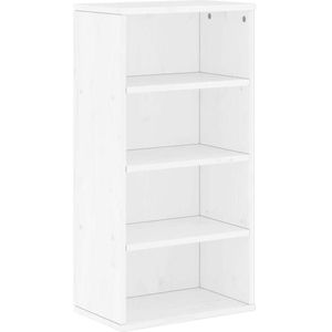 vidaXL - Bijzetkast - ODDA - 40x24x79 - cm - massief - grenenhout - wit