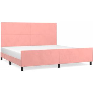 vidaXL-Bedframe-met-hoofdeinde-fluweel-roze-200x200-cm