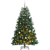 vidaXL Kunstkerstboom met scharnieren 300 LED's en kerstballen 210 cm