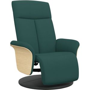 vidaXL Fauteuil verstelbaar met voetensteun stof donkergroen