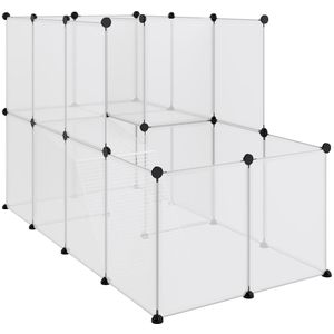 vidaXL Dierenhok klein 142x74x93 cm polypropeen en staal transparant