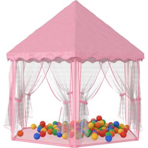 vidaXL Prinsessenspeeltent met 250 Ballen 133x140 cm roze