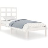 vidaXL Bedframe massief hout wit 90x190 cm