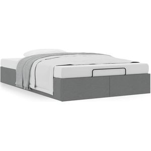 vidaXL Bedframe zonder matras 120x200 cm stof donkergrijs