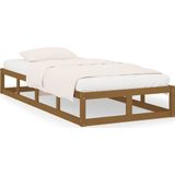 vidaXL Bedframe massief hout honingbruin 100x200 cm