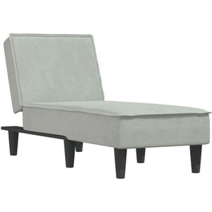 VidaXL Chaise Longue Fluweel Lichtgrijs