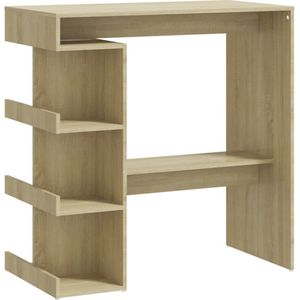 vidaXL Bartafel met opbergrek 100x50x101,5 cm spaanplaat sonoma eiken